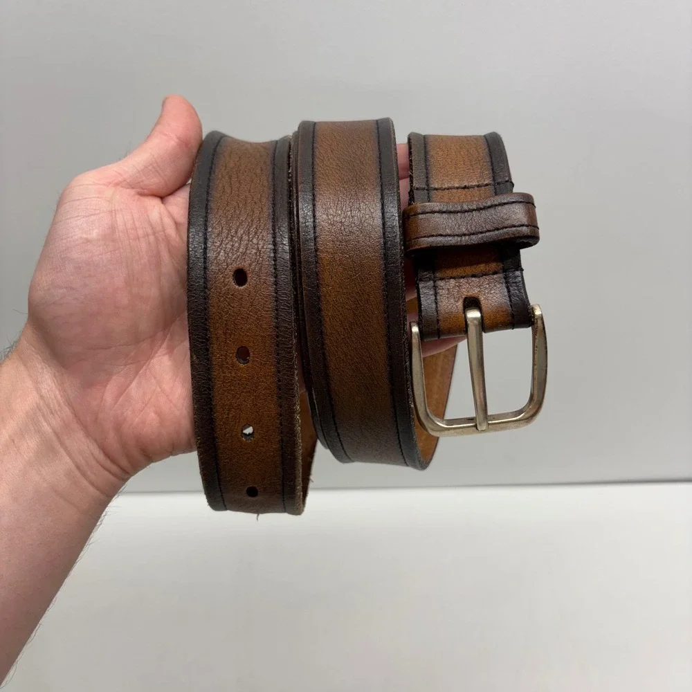 Allen Edmonds Belt Mens 42 Brown Leather Handcrafted Made in USA Heritage 19587